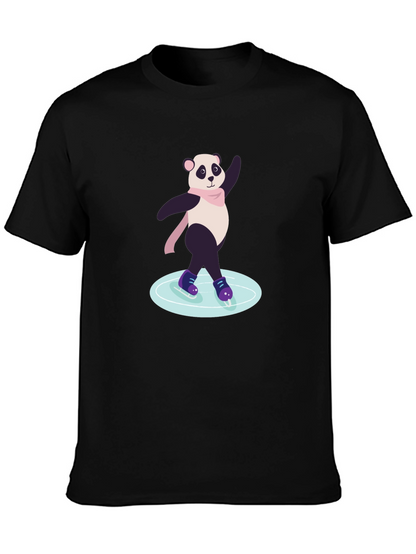 Panda Ice Skating Graphic Tee