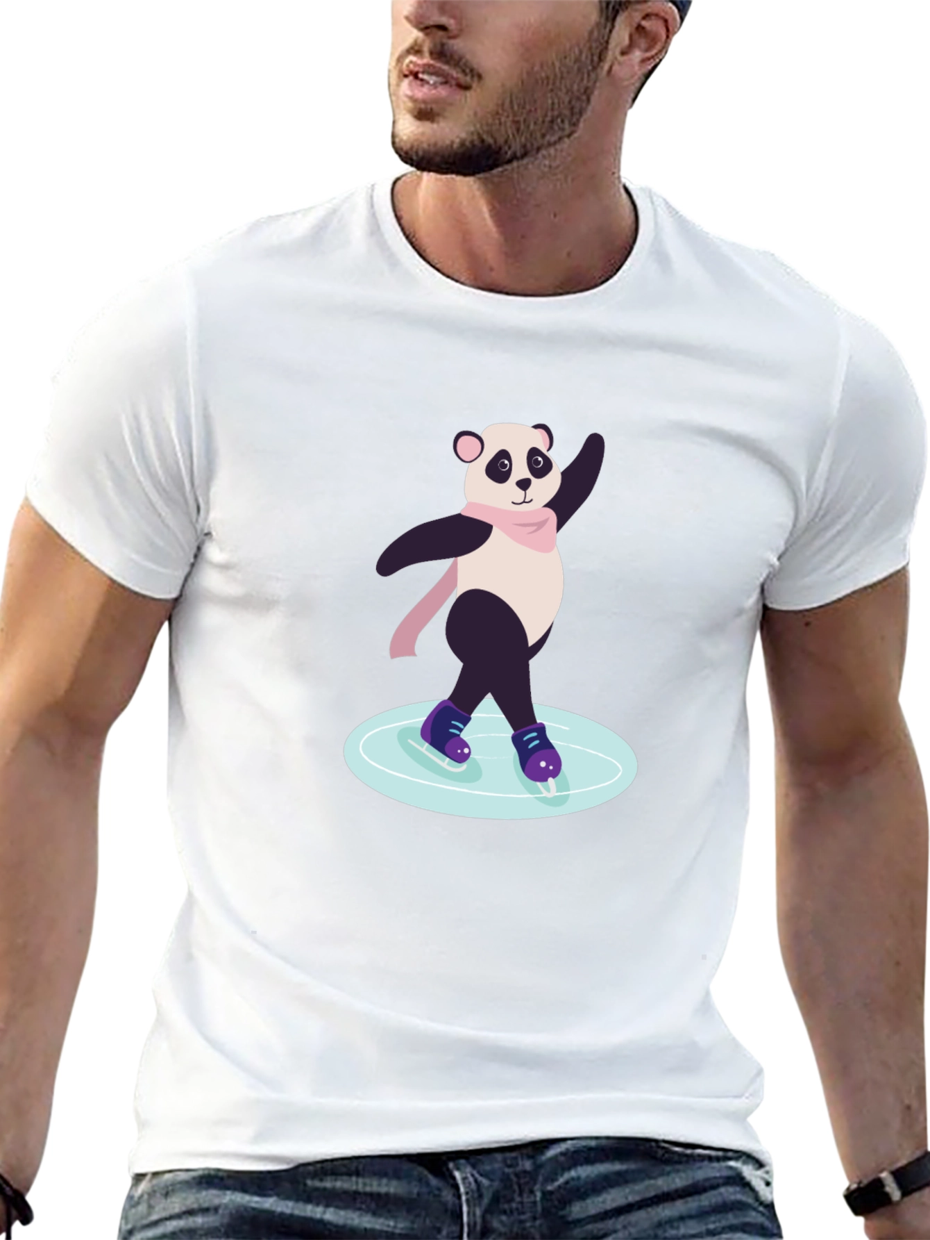Panda Ice Skating Graphic Tee