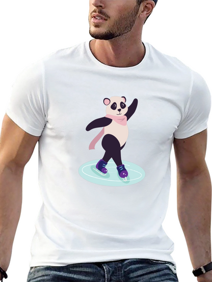 Panda Ice Skating Graphic Tee