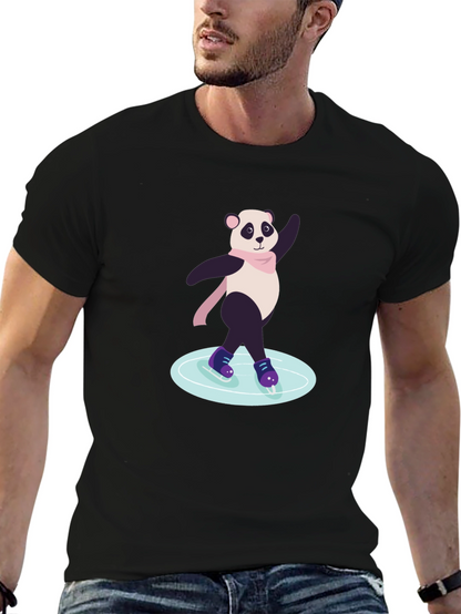 Panda Ice Skating Graphic Tee