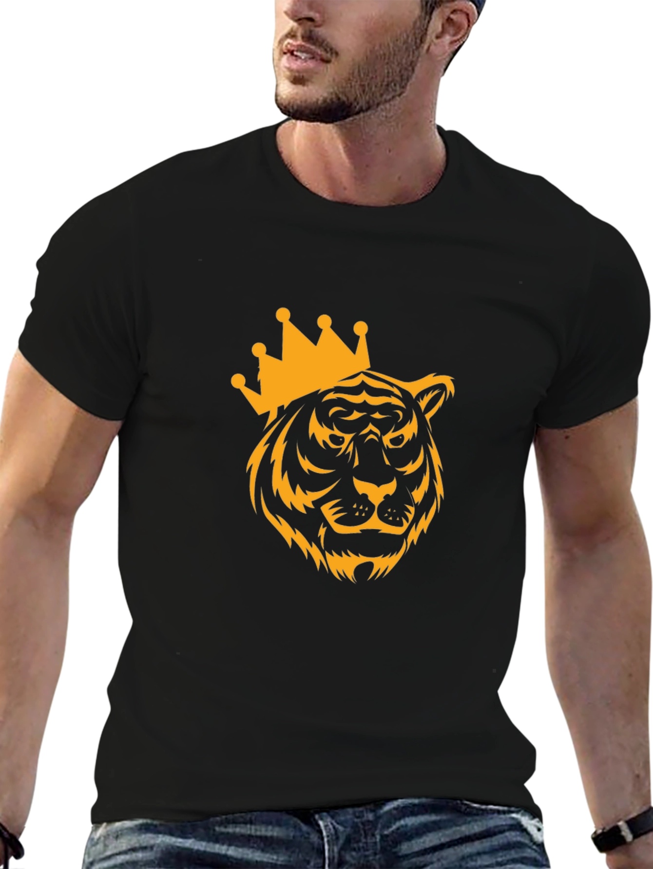 Tiger King Graphic Print Black T-Shirt