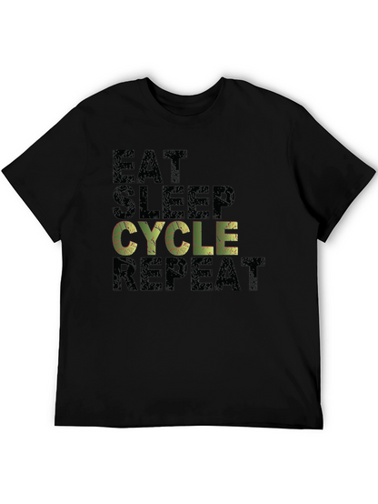 Eat Sleep Cycle Repeat Mens T-Shirt