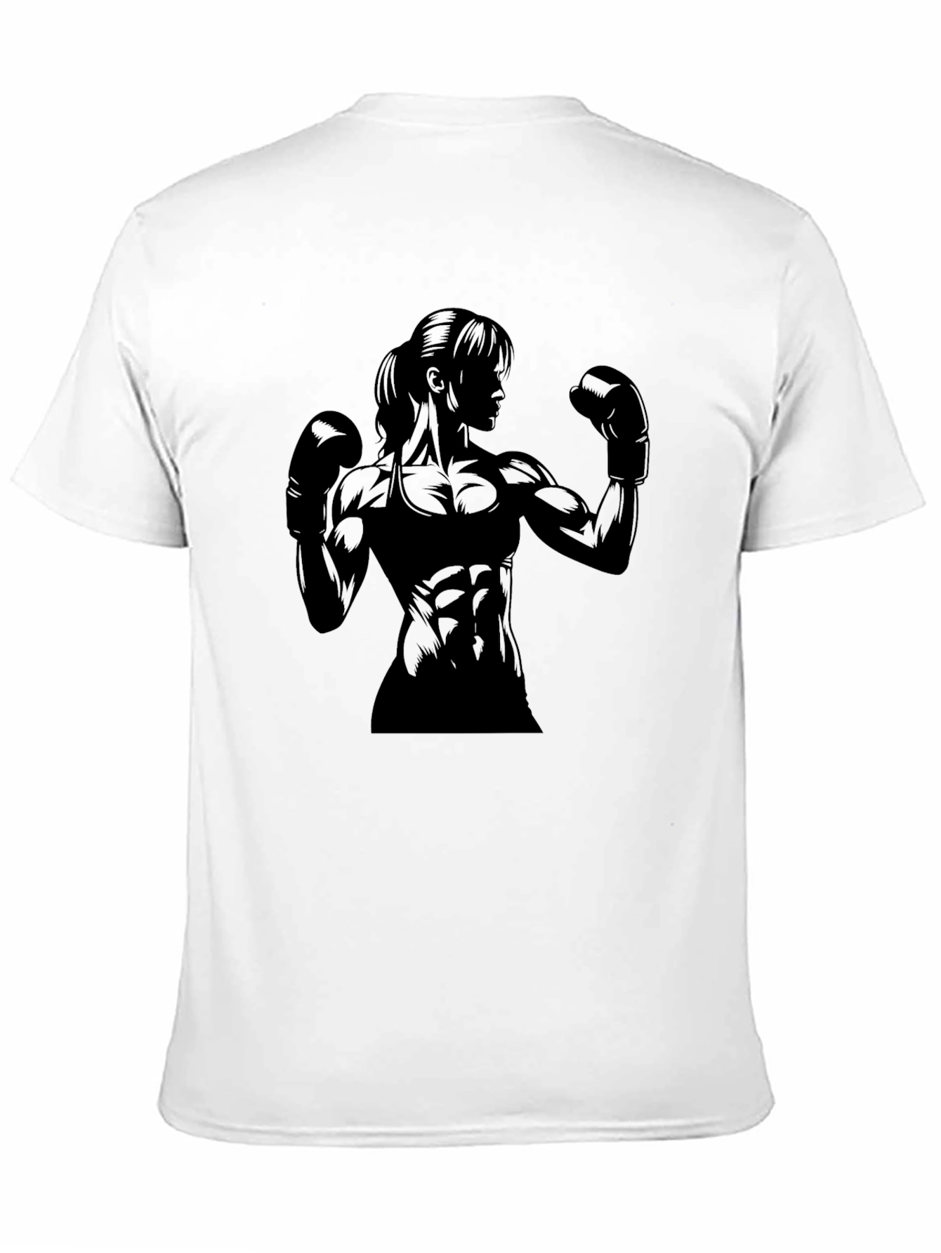 Muscle Woman Boxer Graphic Tee - Black