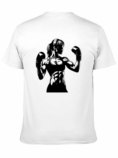 Muscle Woman Boxer Graphic Tee - Black