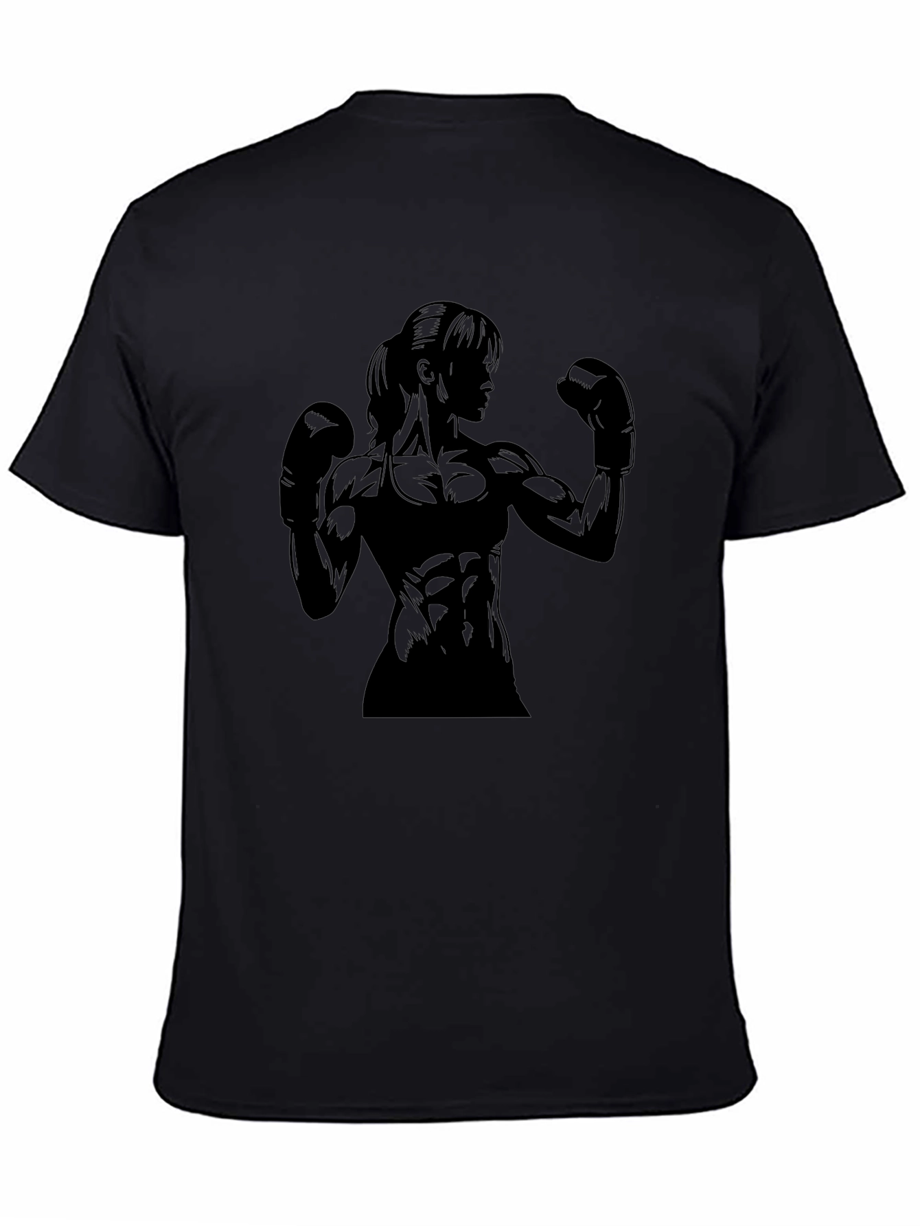 Muscle Woman Boxer Graphic Tee - Black