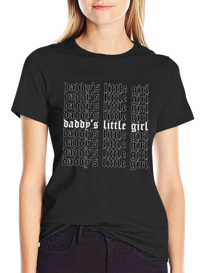 Daddys Little Girl Graphic Tee - Black Cotton T-Shirt