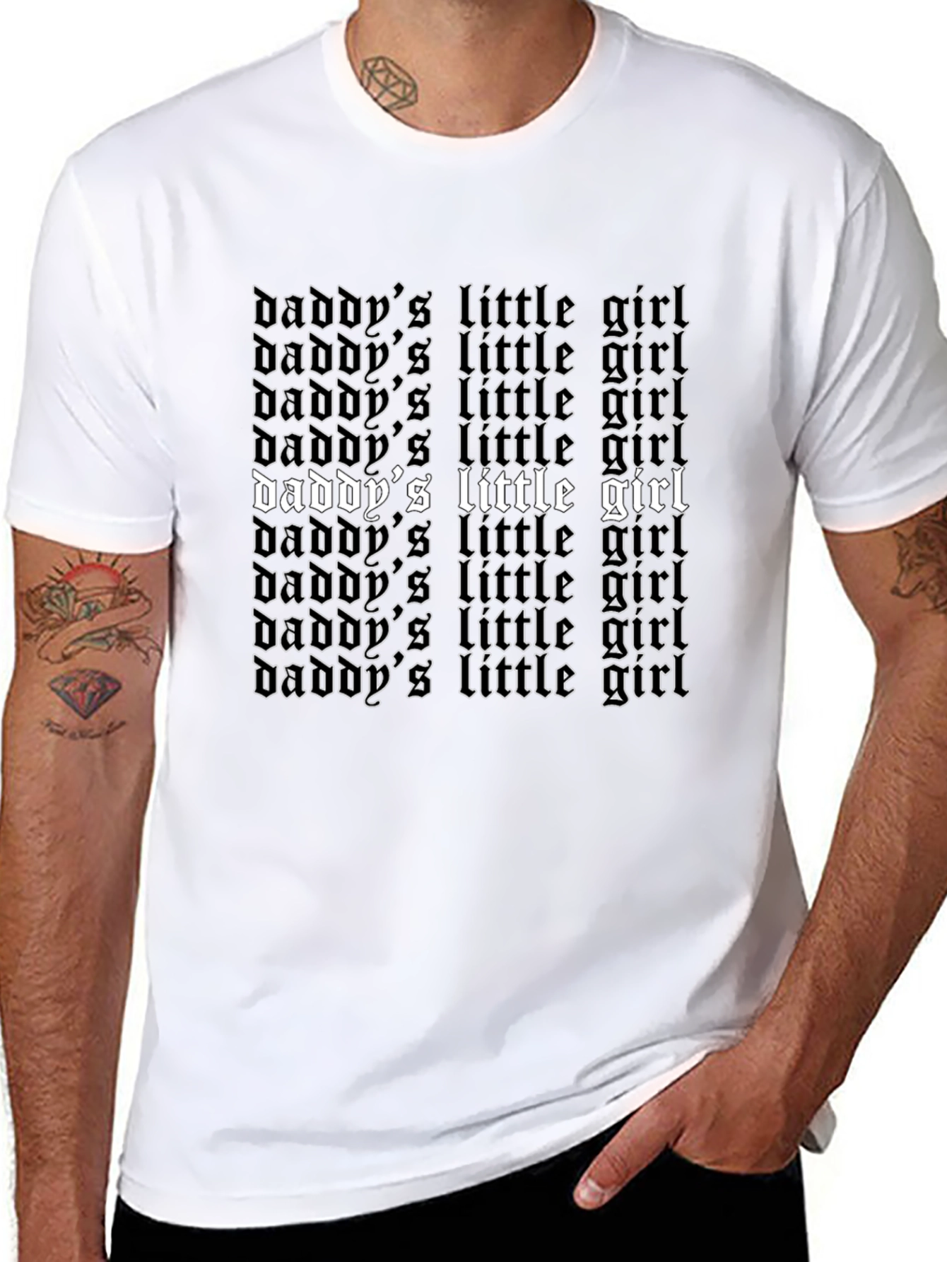 Daddys Little Girl Graphic Tee - Black Cotton T-Shirt