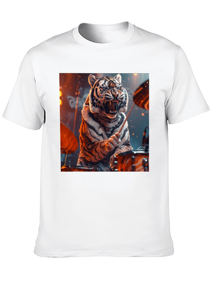 Tiger Drummer Graphic Tee - Black