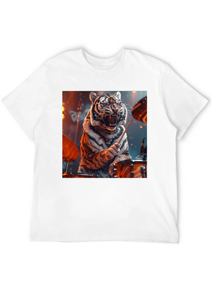Tiger Drummer Graphic Tee - Black