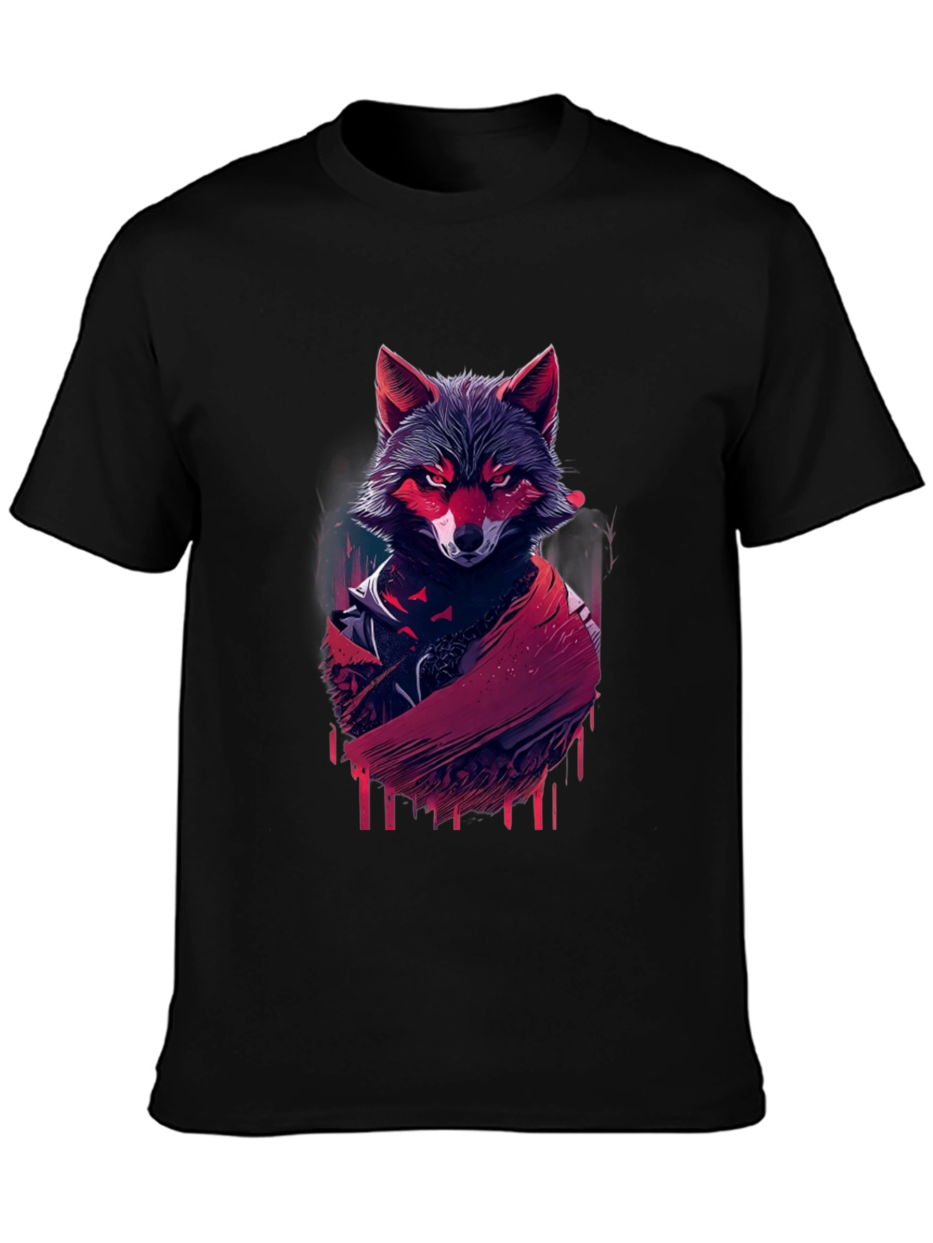 Urban Wolf Graphic Tee - Black Stylish T-Shirt