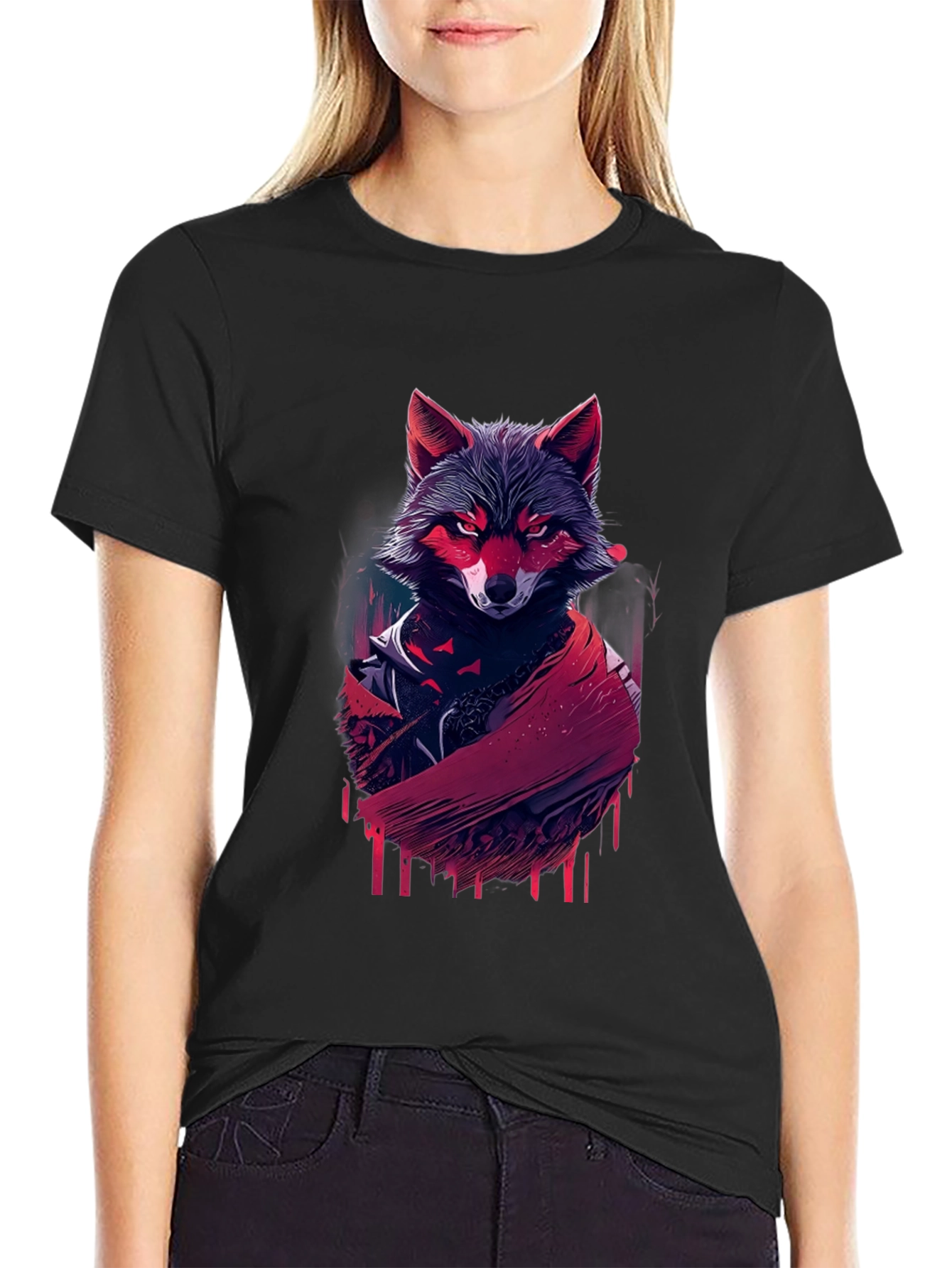 Urban Wolf Graphic Tee - Black Stylish T-Shirt