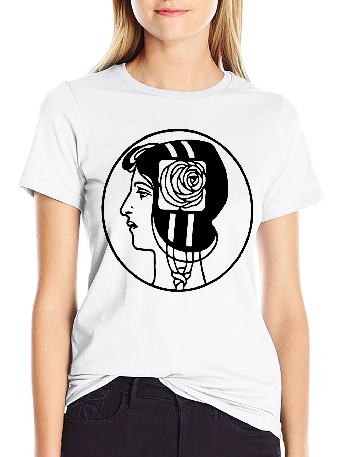 Woman Silhouette Art Nouveau Graphic T-Shirt