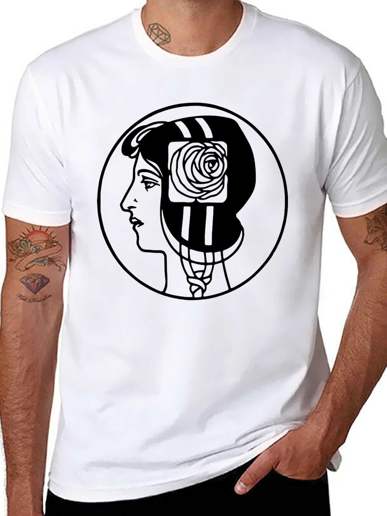 Woman Silhouette Art Nouveau Graphic T-Shirt