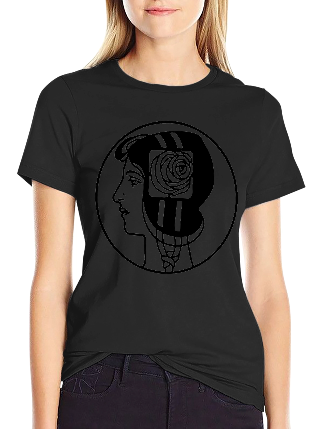Woman Silhouette Art Nouveau Graphic T-Shirt