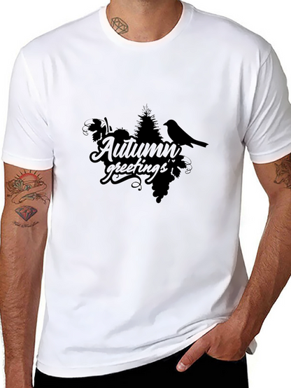 Autumn Greetings Black T-Shirt - Stylish & Unique