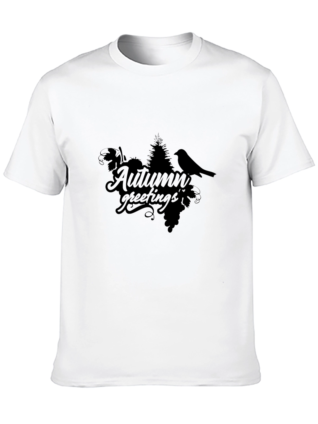 Autumn Greetings Black T-Shirt - Stylish & Unique
