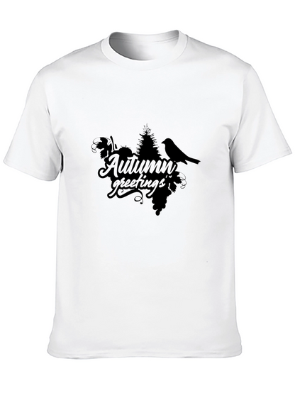 Autumn Greetings Black T-Shirt - Stylish & Unique