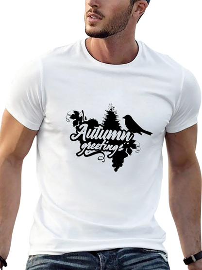 Autumn Greetings Black T-Shirt - Stylish & Unique