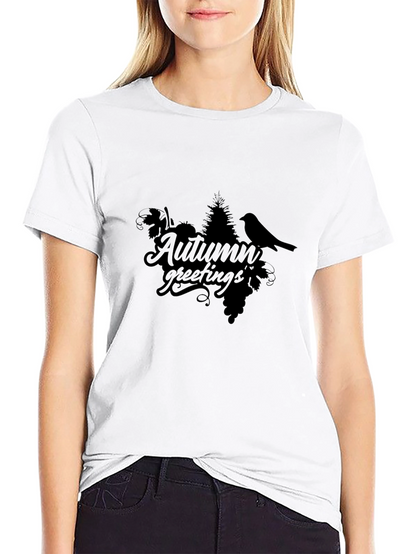 Autumn Greetings Black T-Shirt - Stylish & Unique