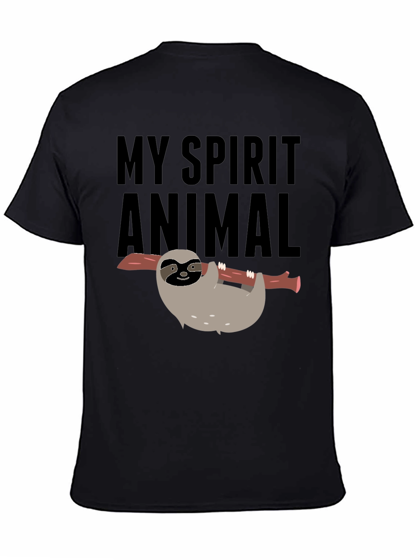 My Spirit Animal Sloth Graphic Tee - Black