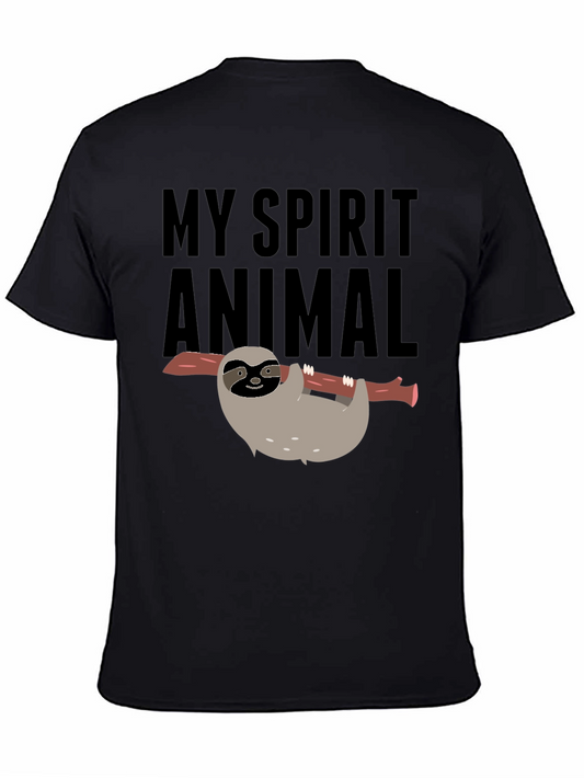 My Spirit Animal Sloth Graphic Tee - Black