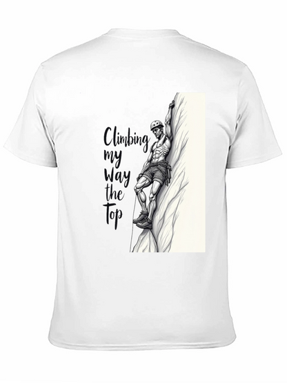 Climbing Graphic Tee - Black Cotton T-Shirt