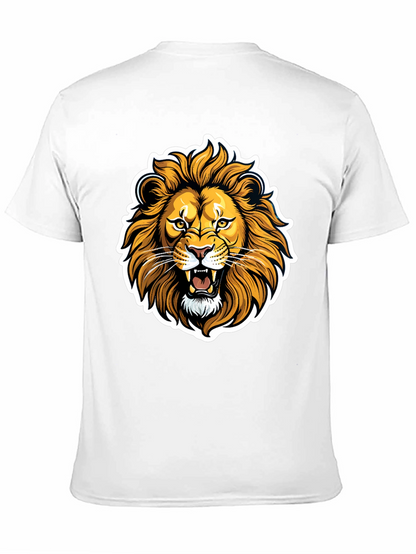 Lion Graphic Black T-Shirt - Fierce Animal Design