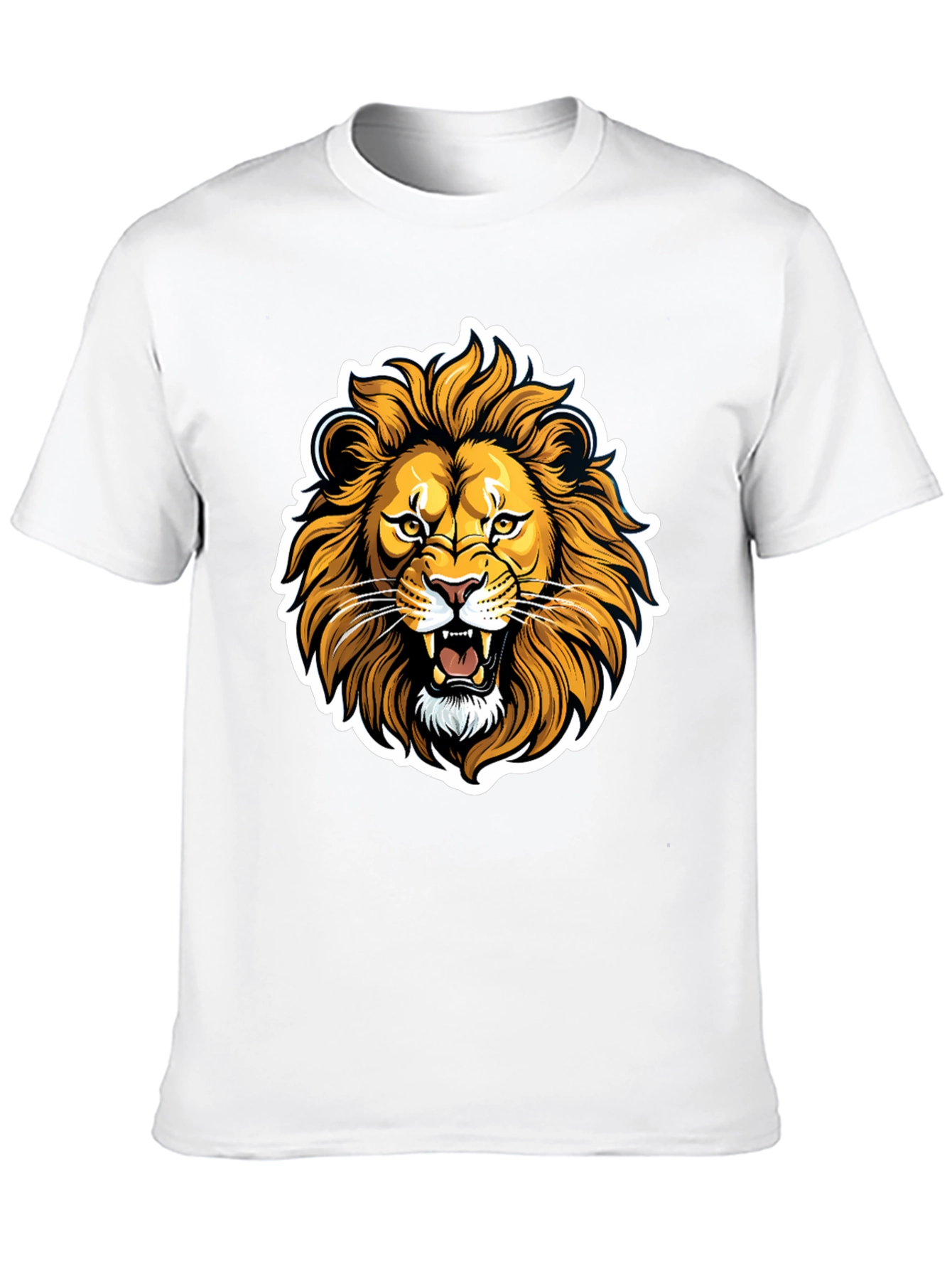 Lion Graphic Black T-Shirt - Fierce Animal Design