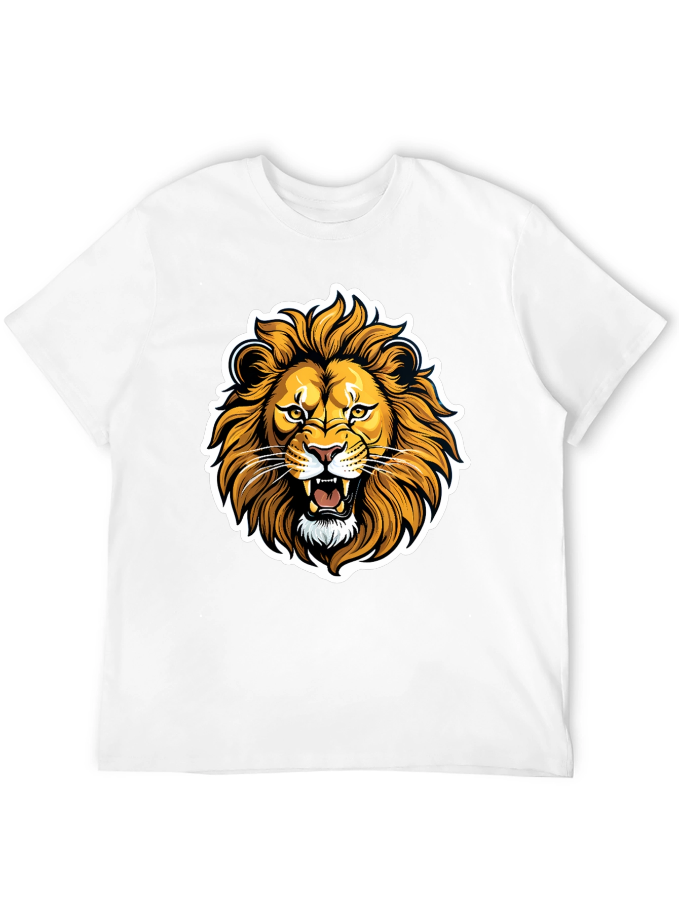 Lion Graphic Black T-Shirt - Fierce Animal Design