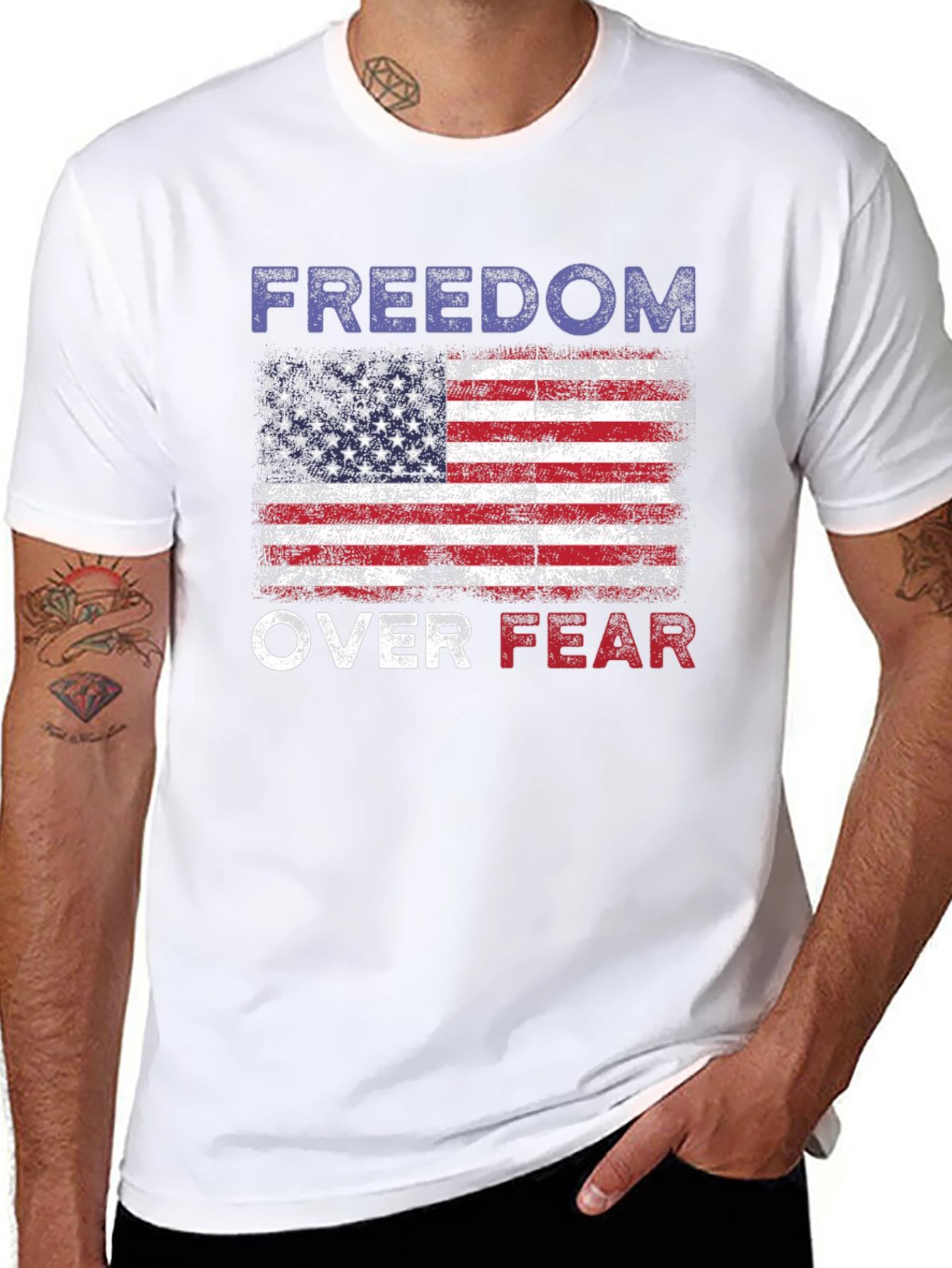 Freedom Over Fear American Flag T-Shirt