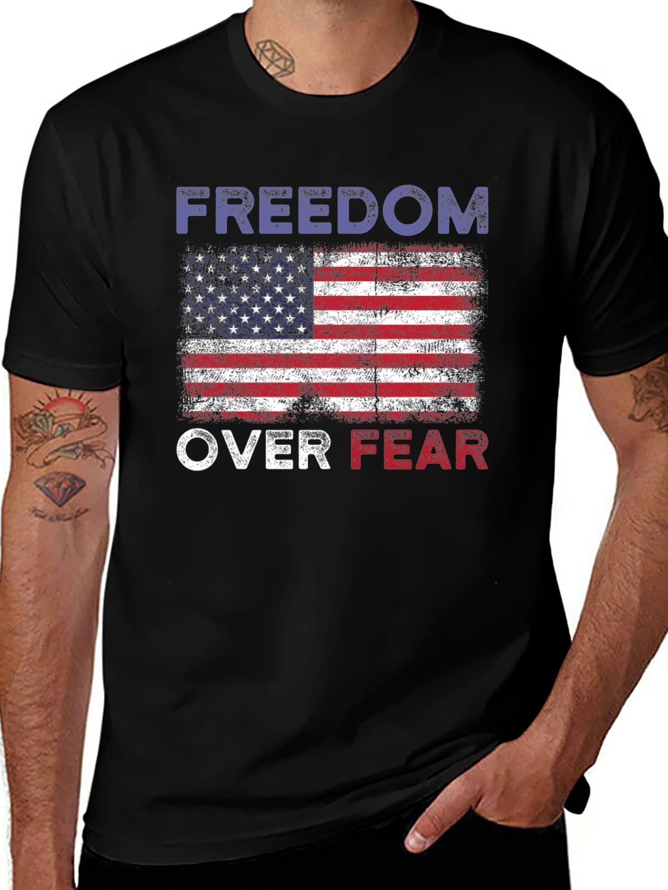 Freedom Over Fear American Flag T-Shirt