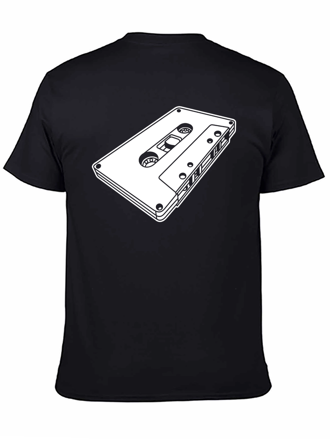 Retro Cassette Tape Graphic Tee - Black