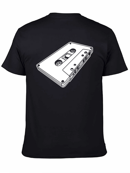 Retro Cassette Tape Graphic Tee - Black