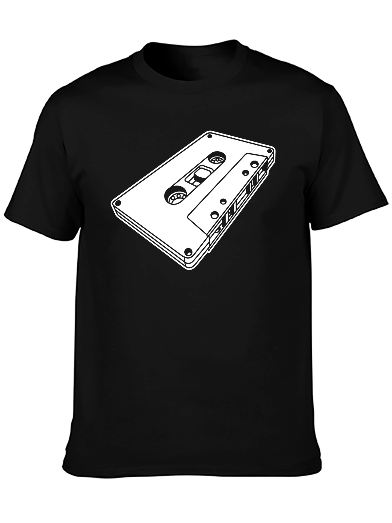 Retro Cassette Tape Graphic Tee - Black
