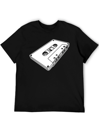 Retro Cassette Tape Graphic Tee - Black