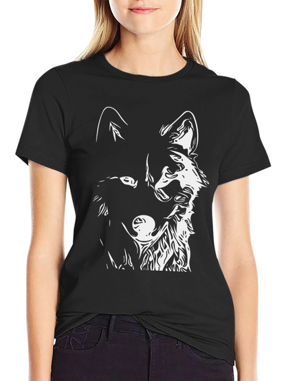 Black Wolf Graphic Tee - Mens Casual Fashion