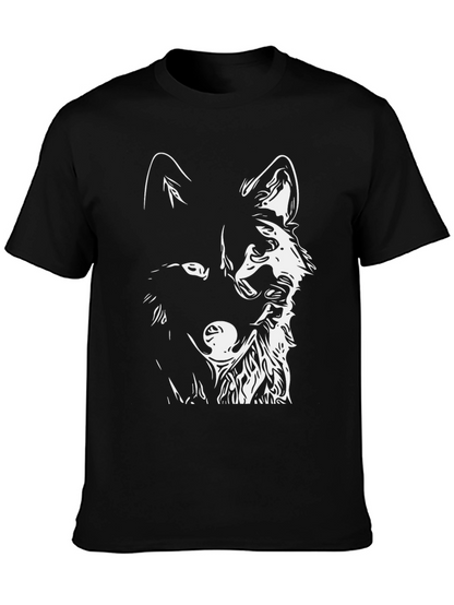 Black Wolf Graphic Tee - Mens Casual Fashion