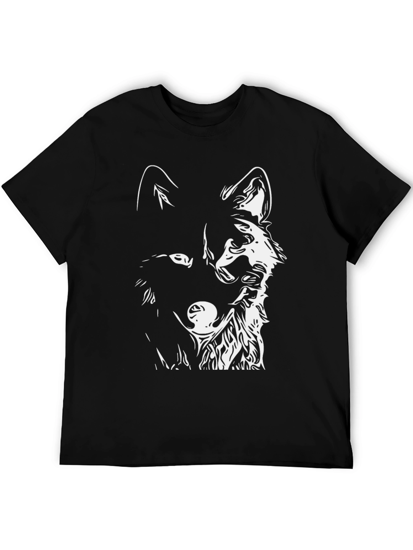 Black Wolf Graphic Tee - Mens Casual Fashion