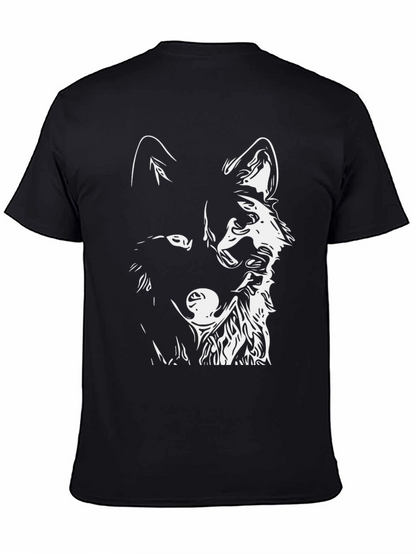Black Wolf Graphic Tee - Mens Casual Fashion