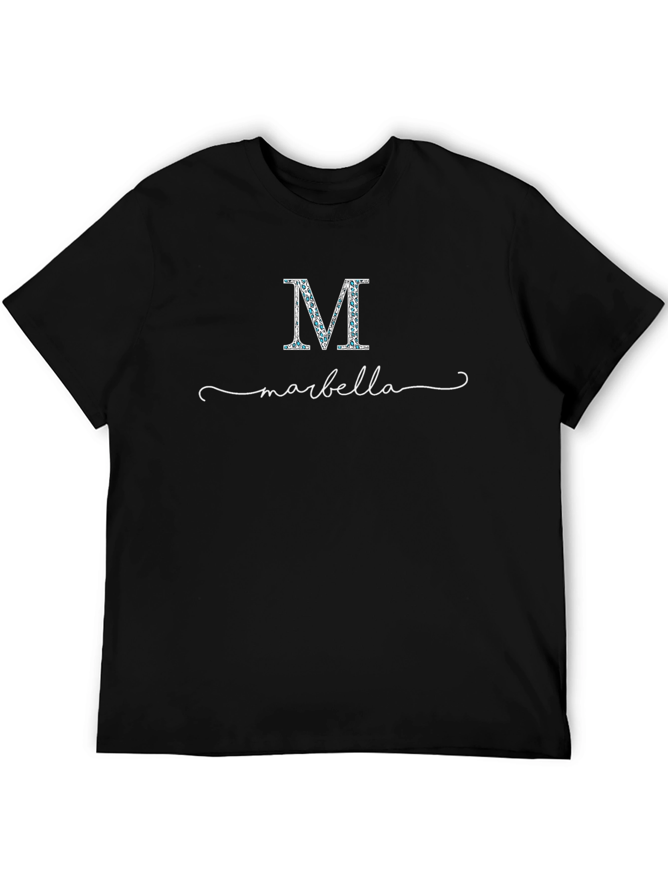 Marbella Initial M Floral Lettering T-Shirt