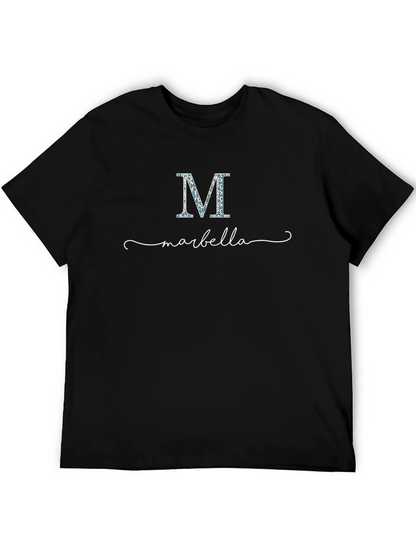 Marbella Initial M Floral Lettering T-Shirt