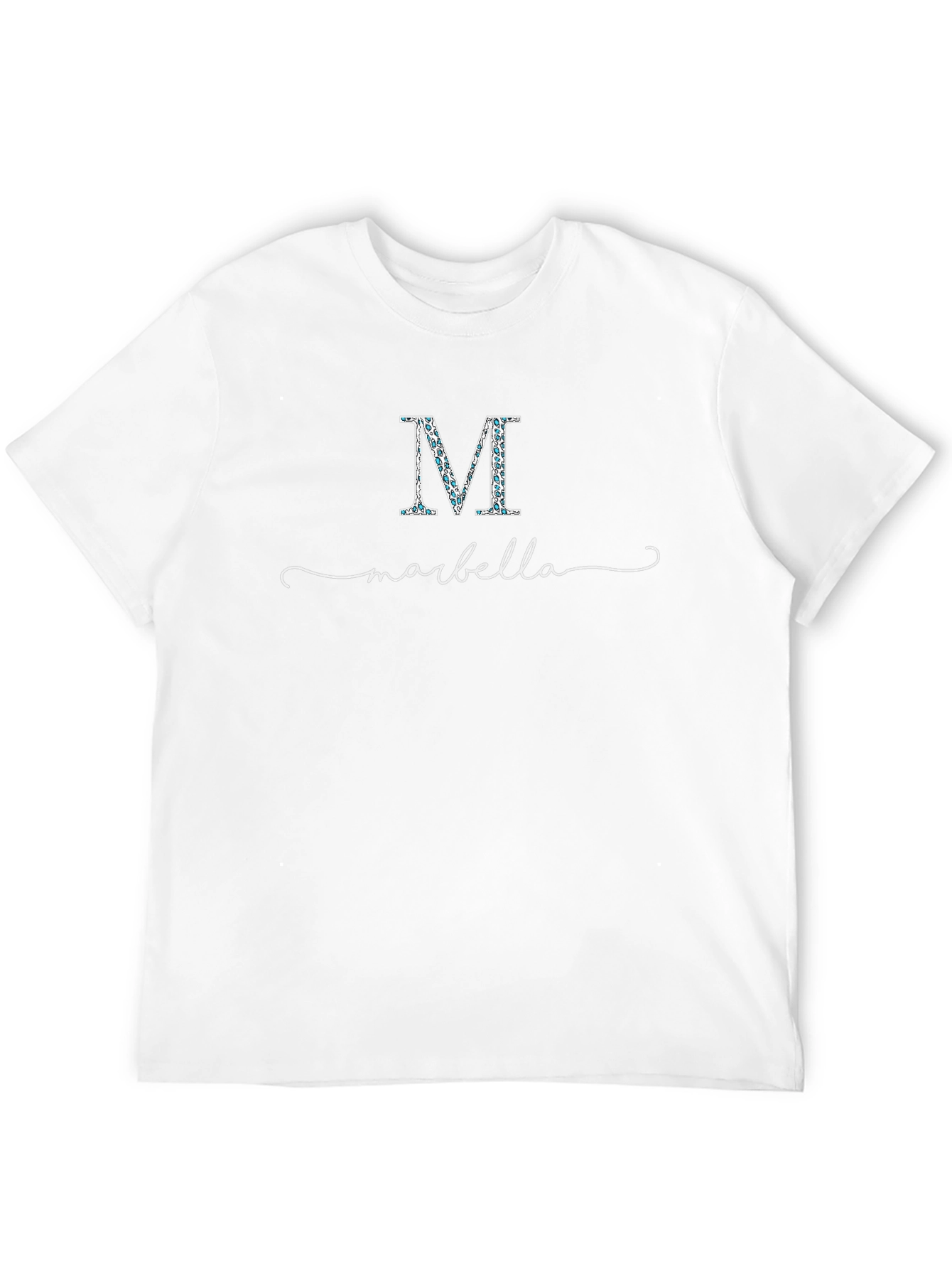 Marbella Initial M Floral Lettering T-Shirt