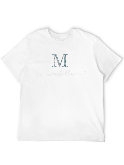 Marbella Initial M Floral Lettering T-Shirt