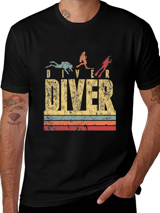 Vintage Diver T-Shirt - Distressed Graphic Tee