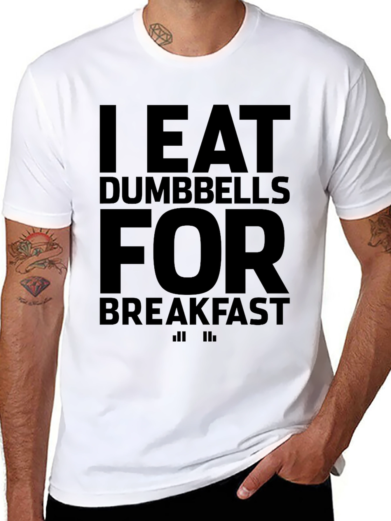 I Eat Dumbbells for Breakfast Graphic T-Shirt