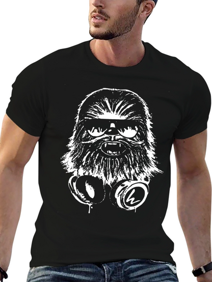 Cool Chewbacca DJ Graphic Tee - Black Cotton T-Shirt