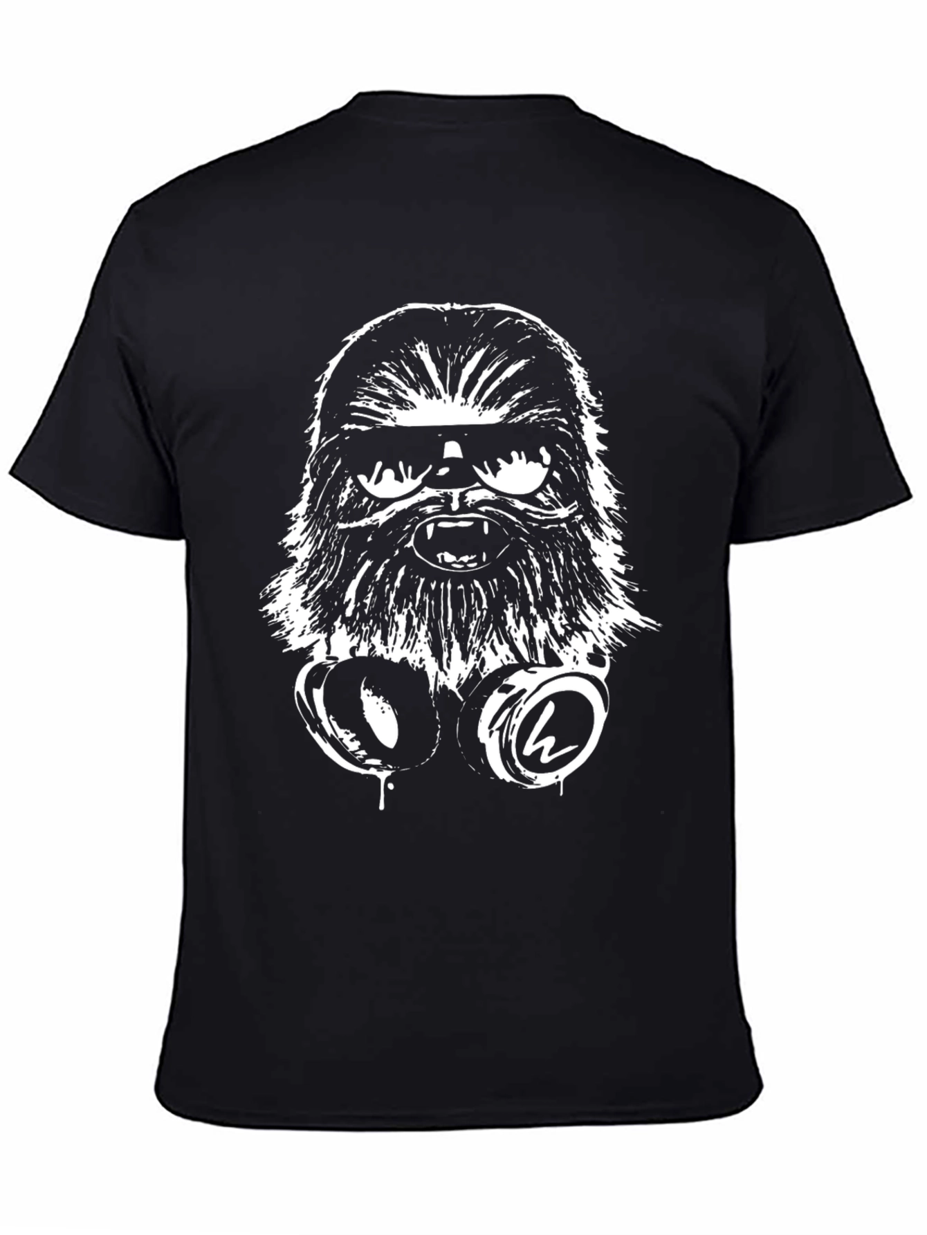 Cool Chewbacca DJ Graphic Tee - Black Cotton T-Shirt