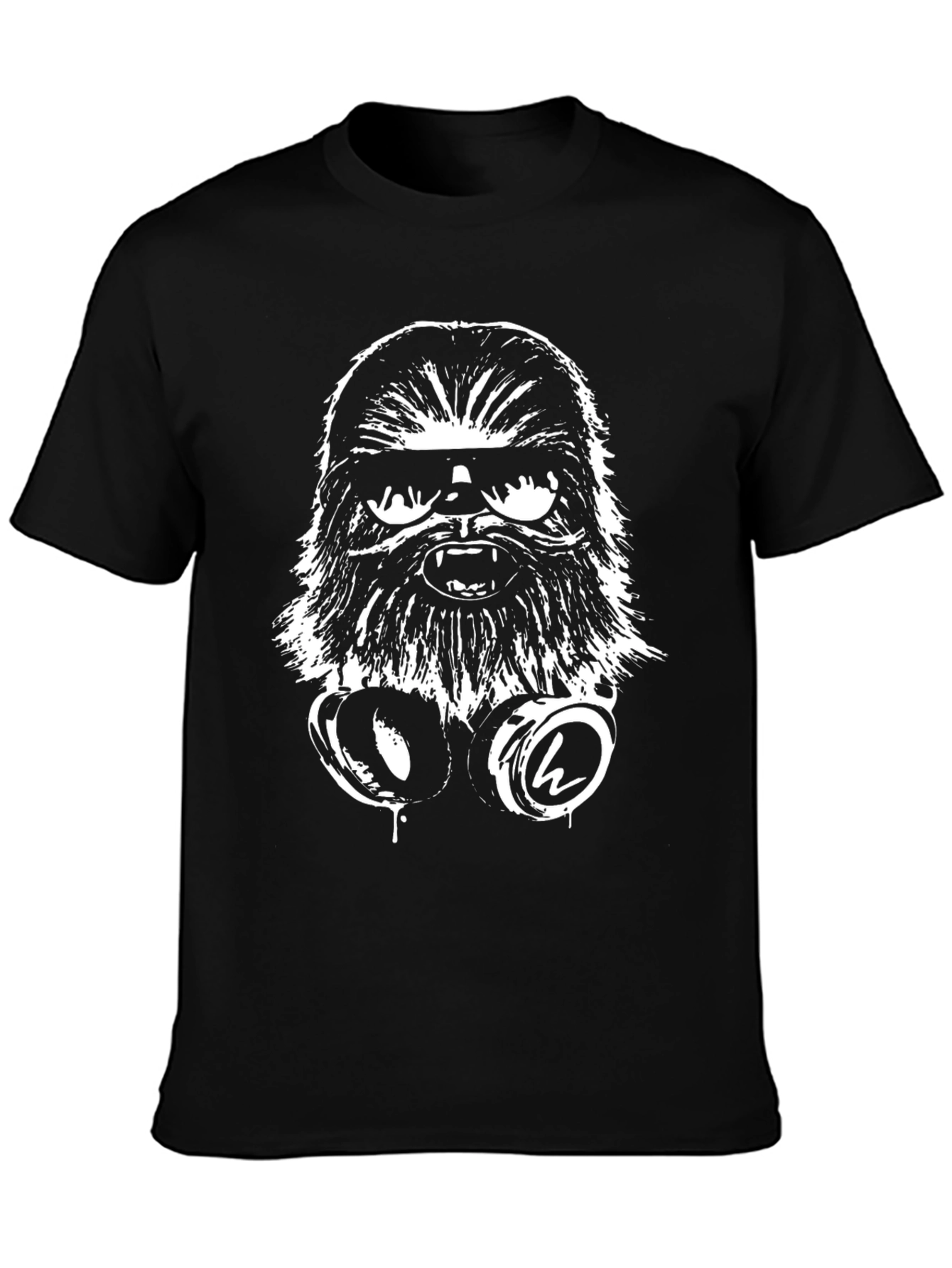 Cool Chewbacca DJ Graphic Tee - Black Cotton T-Shirt