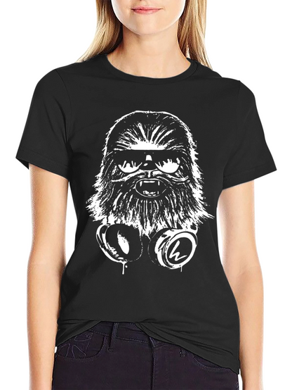 Cool Chewbacca DJ Graphic Tee - Black Cotton T-Shirt