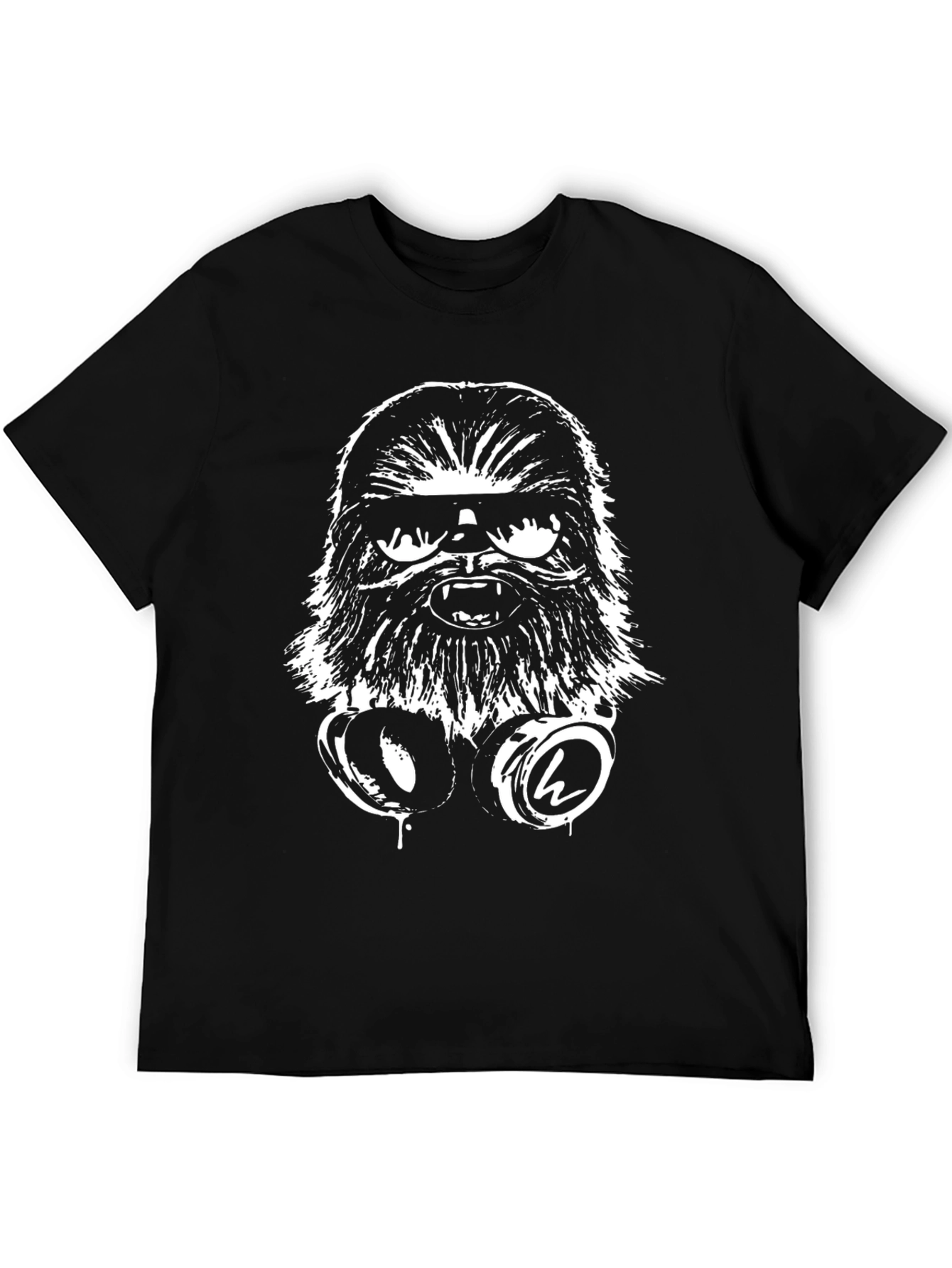 Cool Chewbacca DJ Graphic Tee - Black Cotton T-Shirt